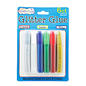 image of Glitter Glue Crafting, 6 Pack, 3.5oz, Assorted