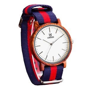 image of Uwood Red Sandal Wood Watch Men Nylon Band Fashion Wooden Watch With Multi-color