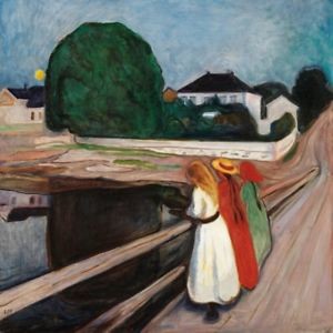 image of Edvard Munch - the Girls On the Pier Poster Art Print (28x28in) 102786