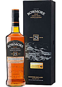 Bowmore islay 25yr 86 proof single malt scotch whisky glass 750ml (850483000246)