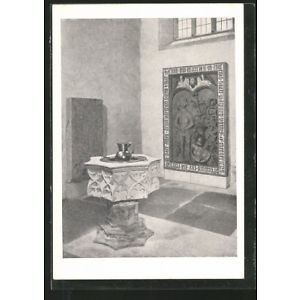 image of Ak Erfurt, Ehemal. Augustinerkloster, Taufkapelle N�rdl. Seitenschiff, Grabs