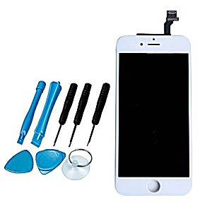 image of LL Trader White LCD Display Digitizer Screen With Glass Lens Repair Replacement Kit For Iphone 6 6G (4.7 Inch)