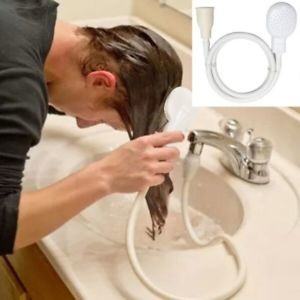 image of Single Wide Tap Bath Sink Shower Head Hose Spray Push On Mixer Hairdresser Pet