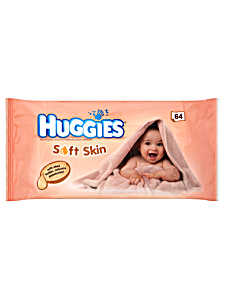 image of Huggies Soft Skin Baby Wipes - 64 Wipes