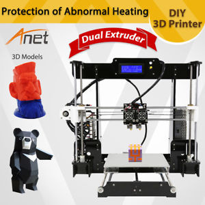 image of Anet A8-m LCD 3D Printer Diy Kit Upgraded Dual Extruder +pla Filament +8GB SD