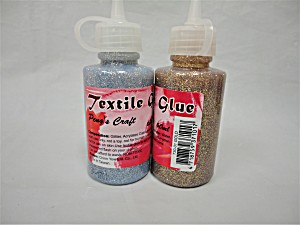 image of Peng's Craft Textile Glitter Glue Bottle For All Diy Fabric Decorations Non-toxic Gold
