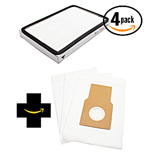 image of 3 Replacement Kenmore 11631913103 Vacuum Bags & 4 Hepa Filter - Compatible Kenmore 50688, 50690, Type O, Type U & 86889, Ef-1 Filter