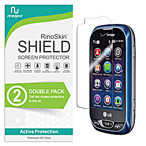 image of (2-pack) LG Extravert 2 Screen Protector Rinogear Flexible HD Invisible Clear Shield Anti-bubble Unlimited Replacement Film