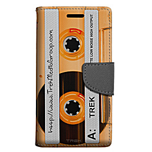 image of Zte Zfive 2 Wallet Case - Retro Clear Cassette Tape Orange Case