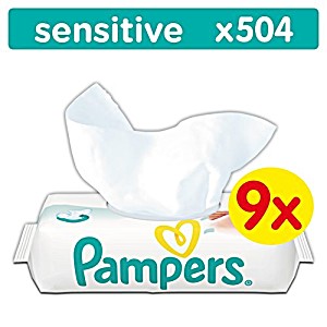 image of Pampers Sensitive Vtservetter 9X56 St Mnadsbox