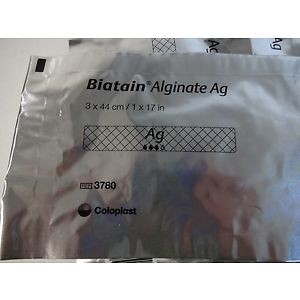 image of Coloplast Biatain Alginate Ag Soft Ribbon Dressing Silver 3780 1 X 17