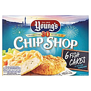 image of Youngs Chip Shop 6 Fish Cakes In Batter 300G