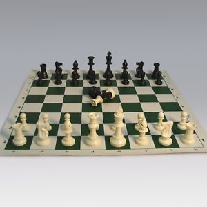 image of Tournament Chess Set With Vinyl Board