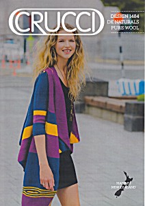 image of Crucci Knitting Pattern 1484, Waterfall Cardigan, DK Naturals Pure Wool