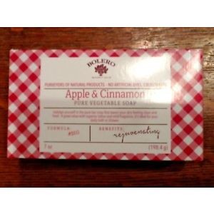 image of Bolero Apple Cinnamon Soap 7oz Pure Vegetable Bar Soap Bath Cruelty Free