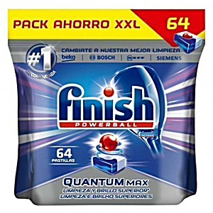 image of Finish Dishwasher 64 Tabs Powerball Quantum Max