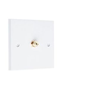 image of Rca / Phono Wall Plate With Gold Female To Female Rca Socket X1 No Soldering