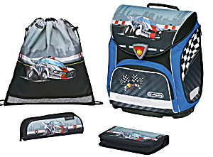 image of Herlitz Schulranzen Sporti Plus Ralley, 13,5 L, Polyester, 360 x 380 x 220 MM, Gemustert